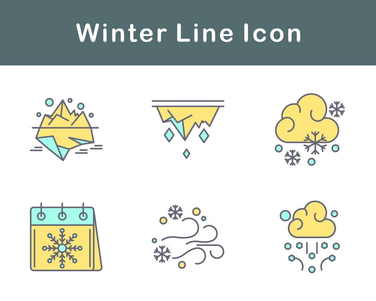 vinter- vektor ikon uppsättning