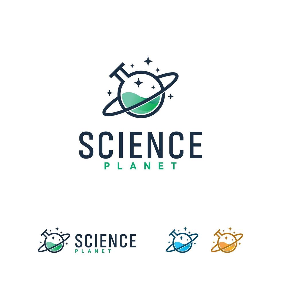 Wissenschaftsplanet Logo entwirft Konzeptvektor, Laborlogoschablone vektor