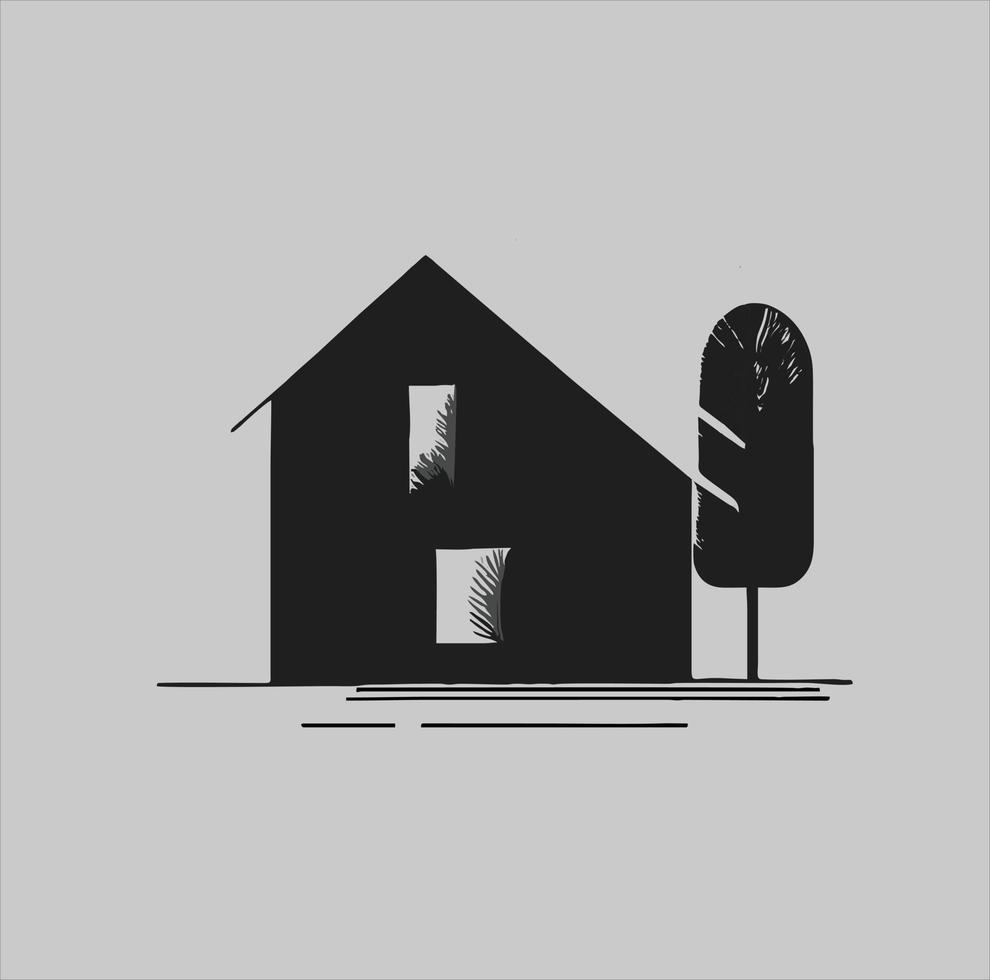 Haus Logo Design Vorlage, Logo mit abstrakt und minimalistisch gestalten Stil vektor