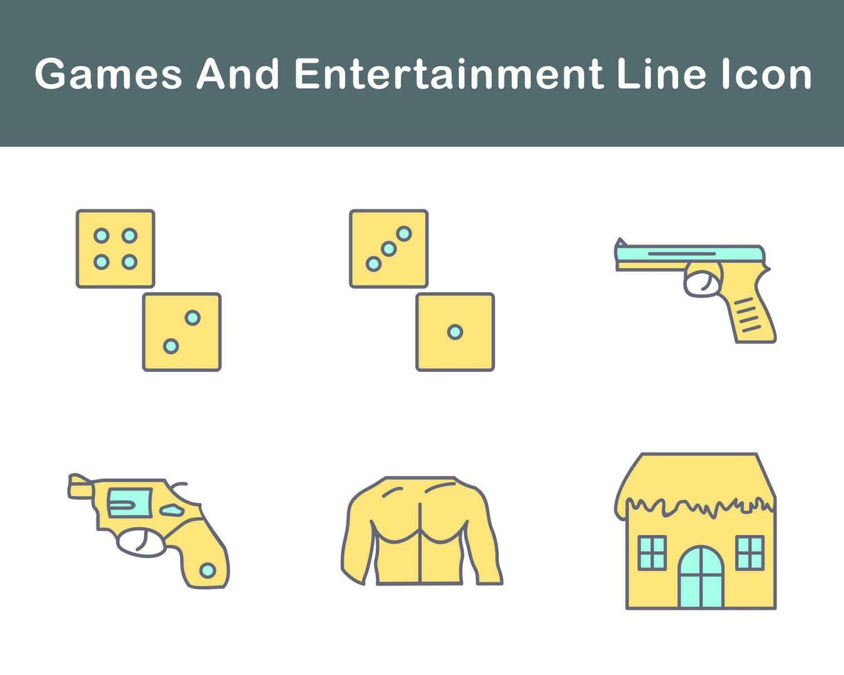 spel och underhållning vektor ikon uppsättning