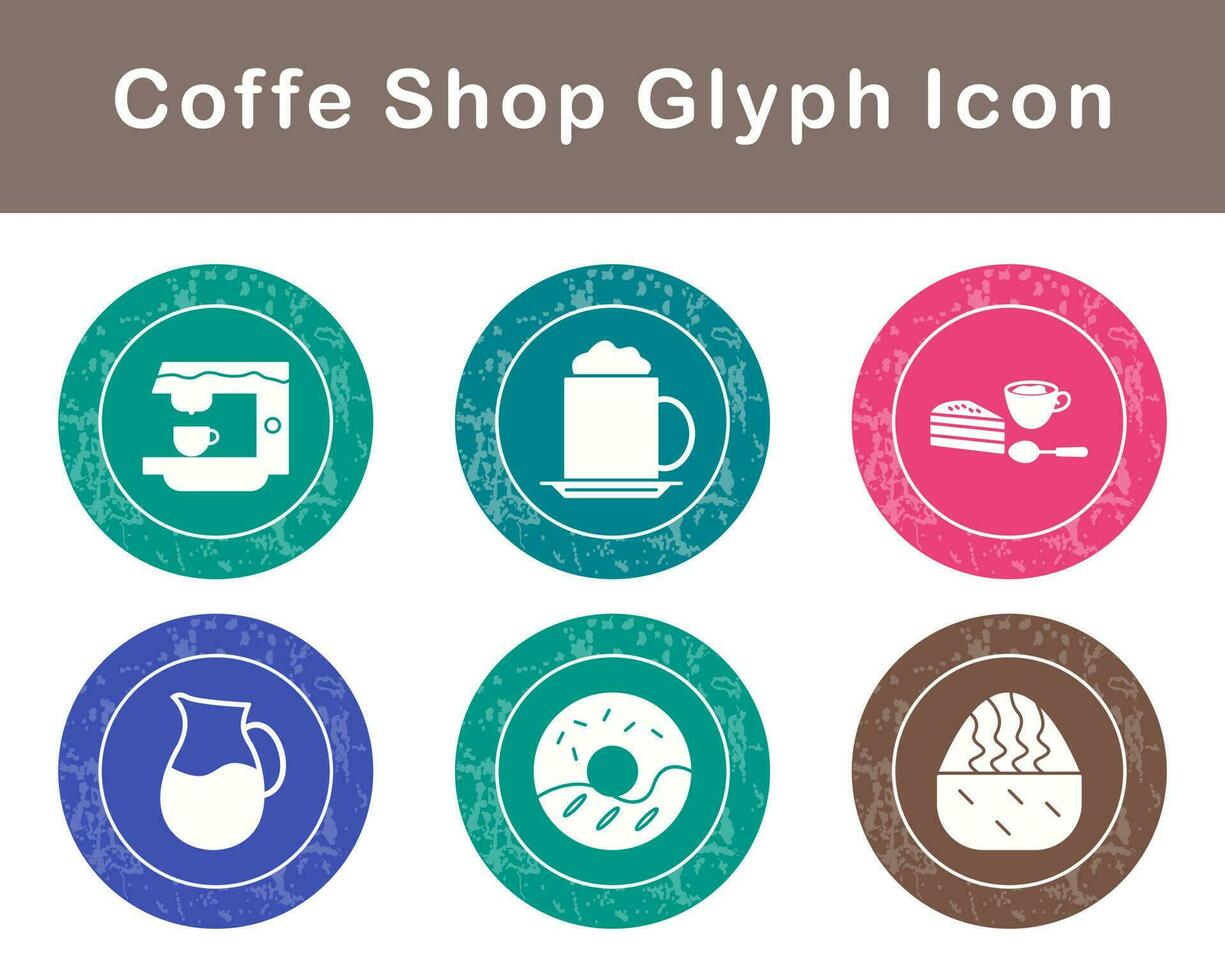 coffe affär vektor ikon uppsättning