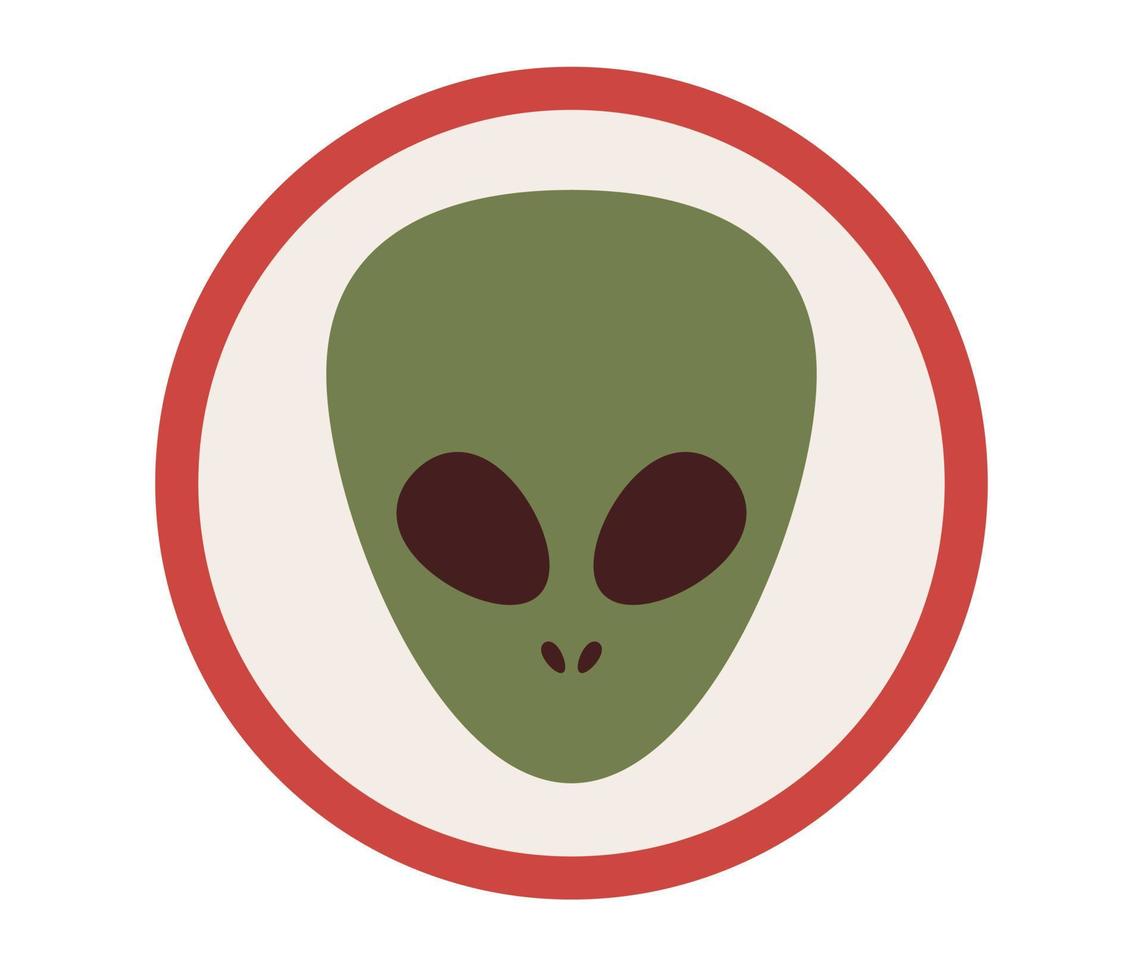 Außerirdischer Straße unterzeichnen. UFO Symbol. Vektor eben Illustration