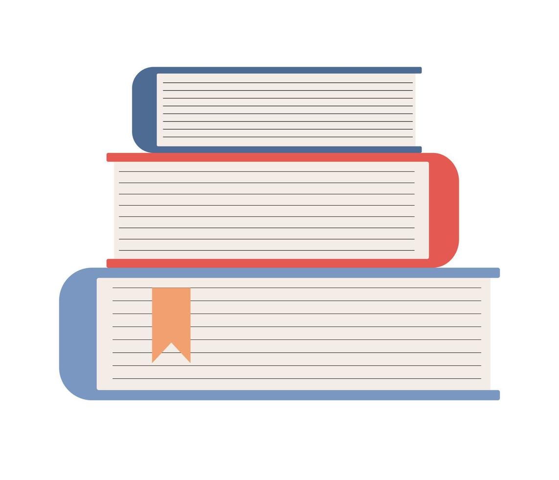 Buch Symbol. Buch Stapel unterzeichnen. Stapel von Bücher. Ausbildung, Bibliothek, Buchhandlung Konzept. Vektor eben Illustration