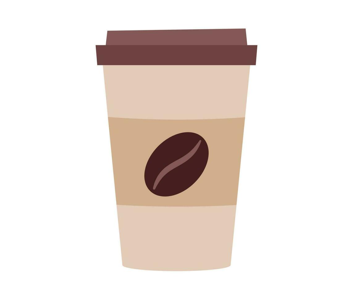 Papier Tasse mit Kaffee Symbol. Vektor eben Illustration