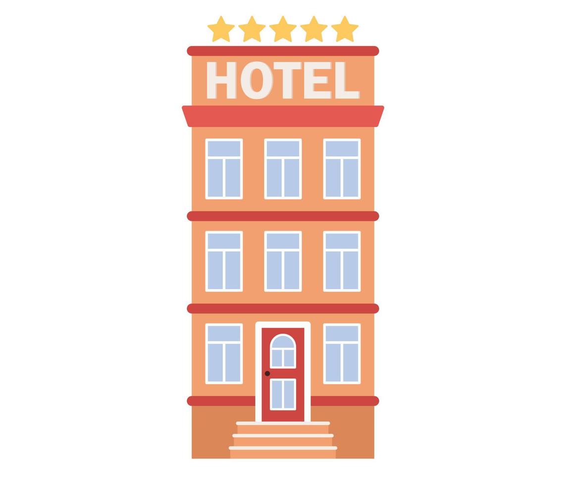 hotell byggnad ikon. vektor platt illustration