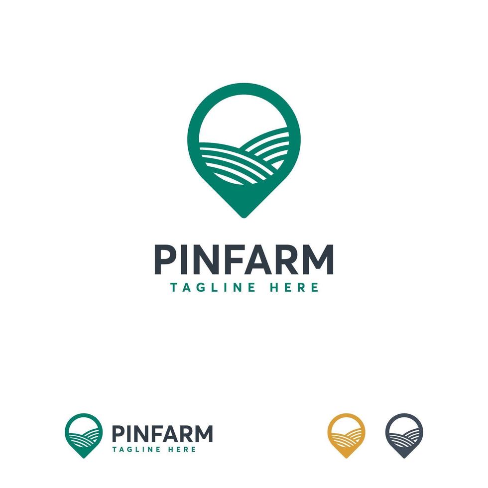 Pin Farm Logo Designs Vektor, Gartenpunkt Logo Vorlage vektor