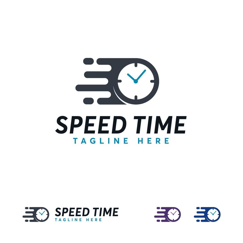 Geschwindigkeit Zeit Logo Designs Vektor, schnelle Zeit Logo Vorlage vektor