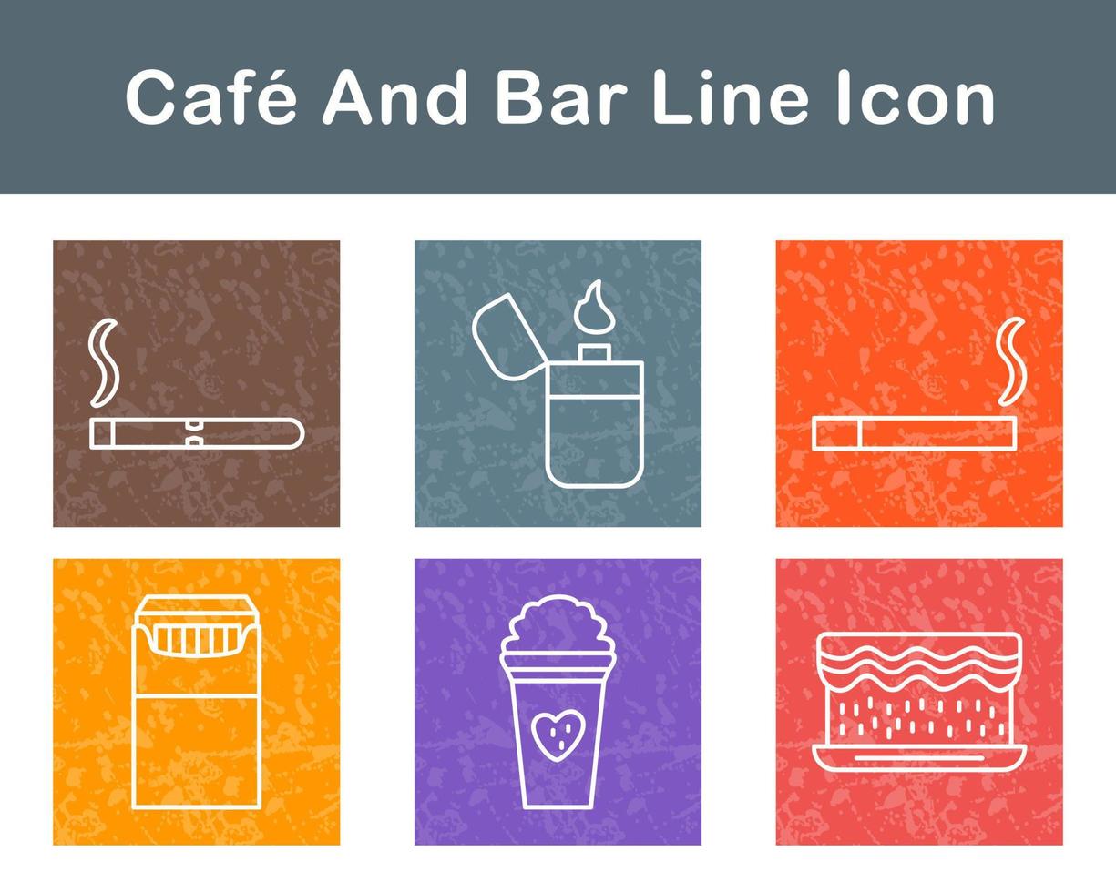 Cafe und Bar Vektor Symbol einstellen