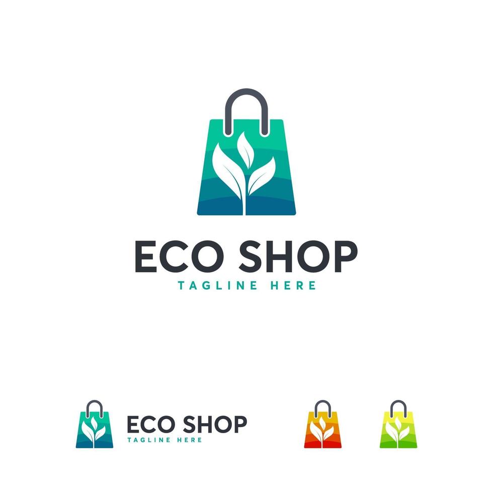 eco shop logotyp design mall, växt butik logotyp symbol vektor