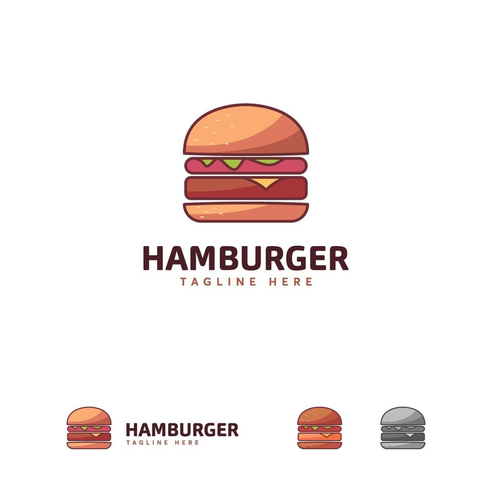 Hamburger Logo Designs Konzept, einfaches Burger Logo Symbol vektor