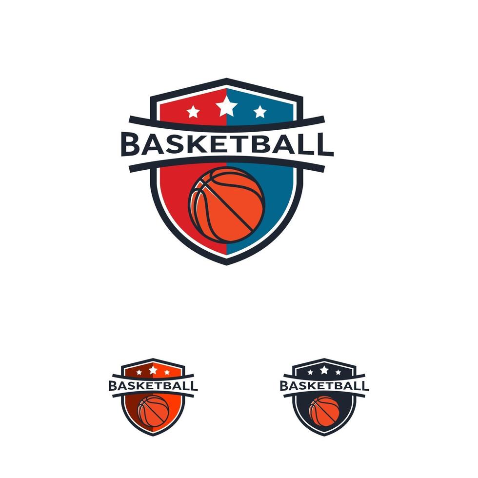 Basketball Logo Abzeichen Designs, Basketball Logo Emblem, Vektor-Vorlagen vektor