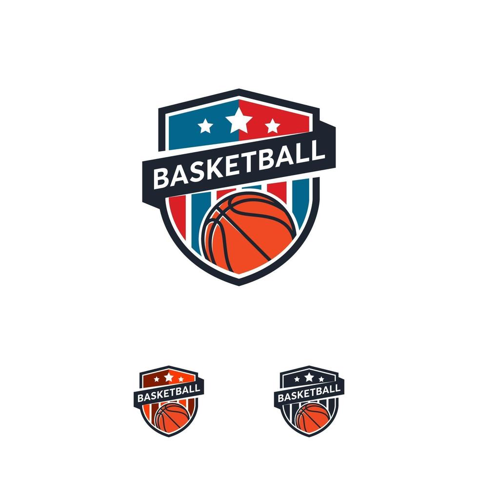 Basketball Logo Abzeichen Designs, Basketball Logo Emblem, Vektor-Vorlagen vektor