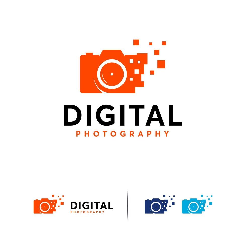 Digitalkamera-Logo entwirft Vektor, Pixelkamera-Logo-Vorlage vektor