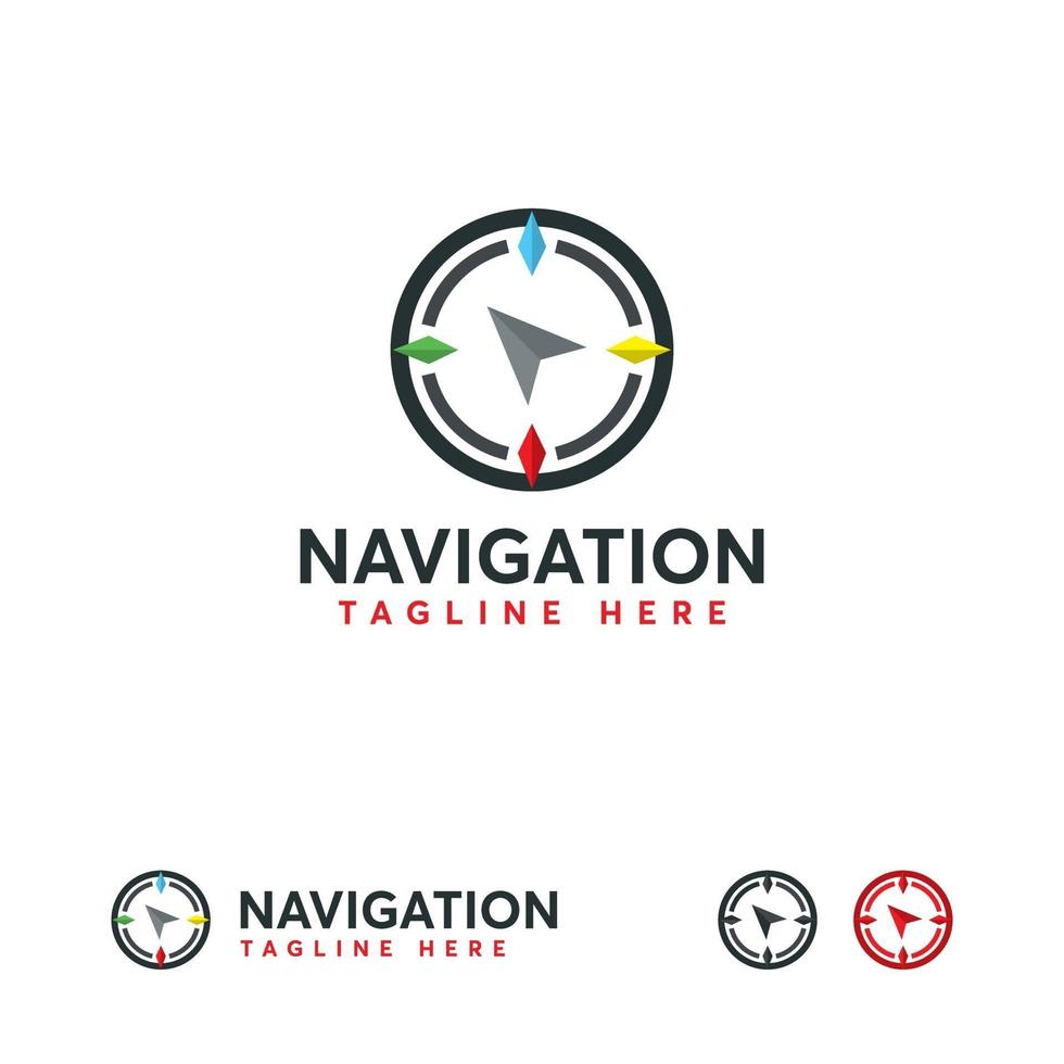 navigering kompass logo design vektor, logotyp element och ikon mall vektor