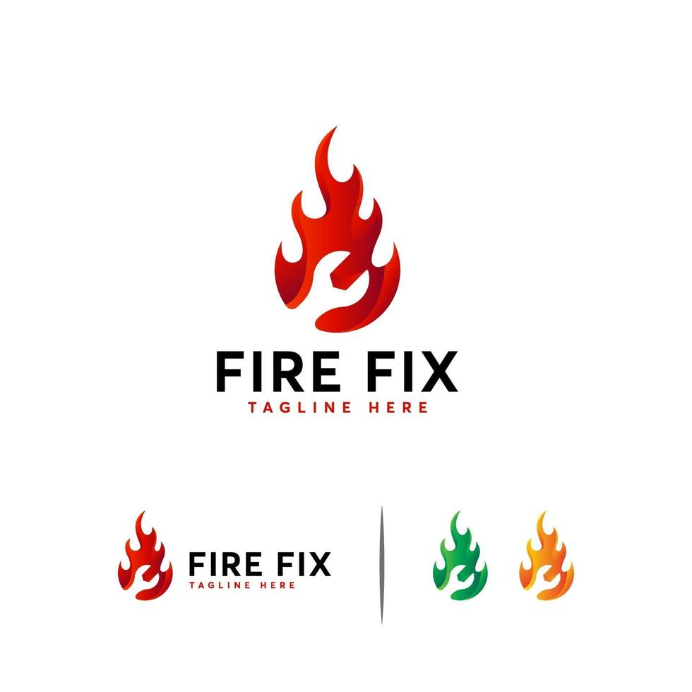 Fire Fix Logo Designs Konzept Vektor, schnelle Service-Logo-Vorlage vektor