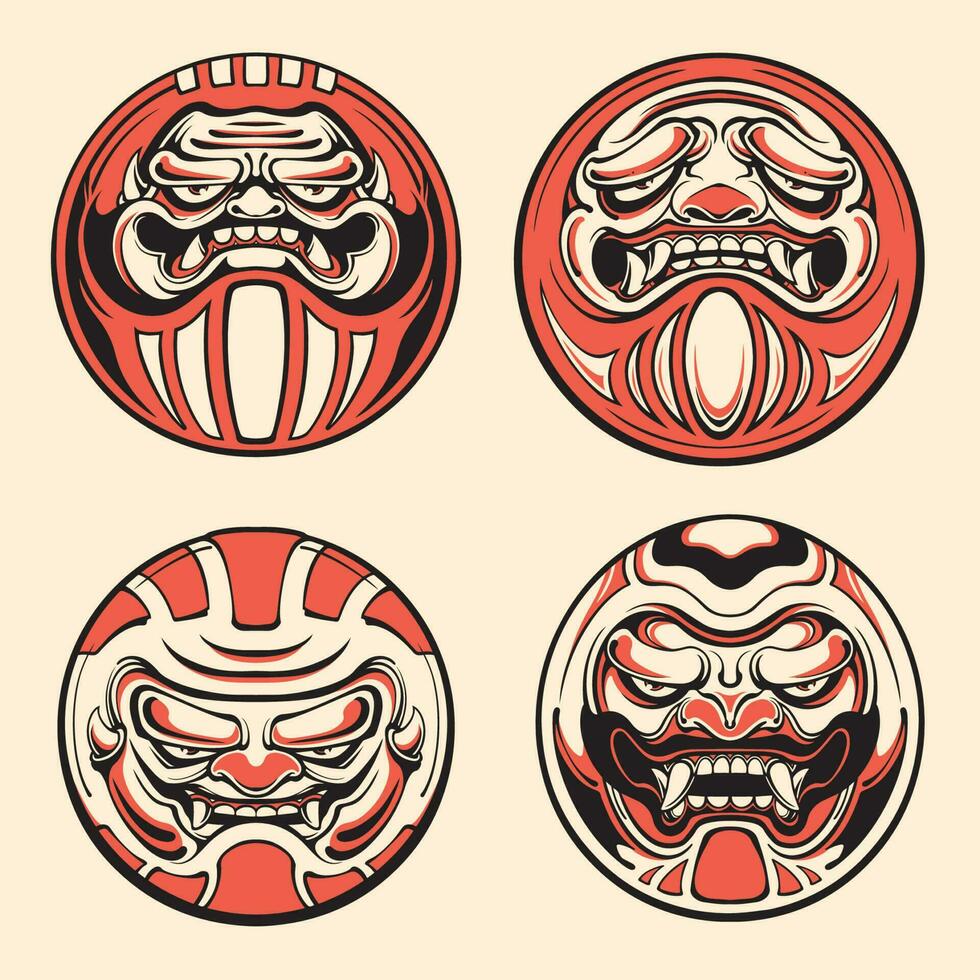 japanisch Daruma Puppe Vektor Kunst