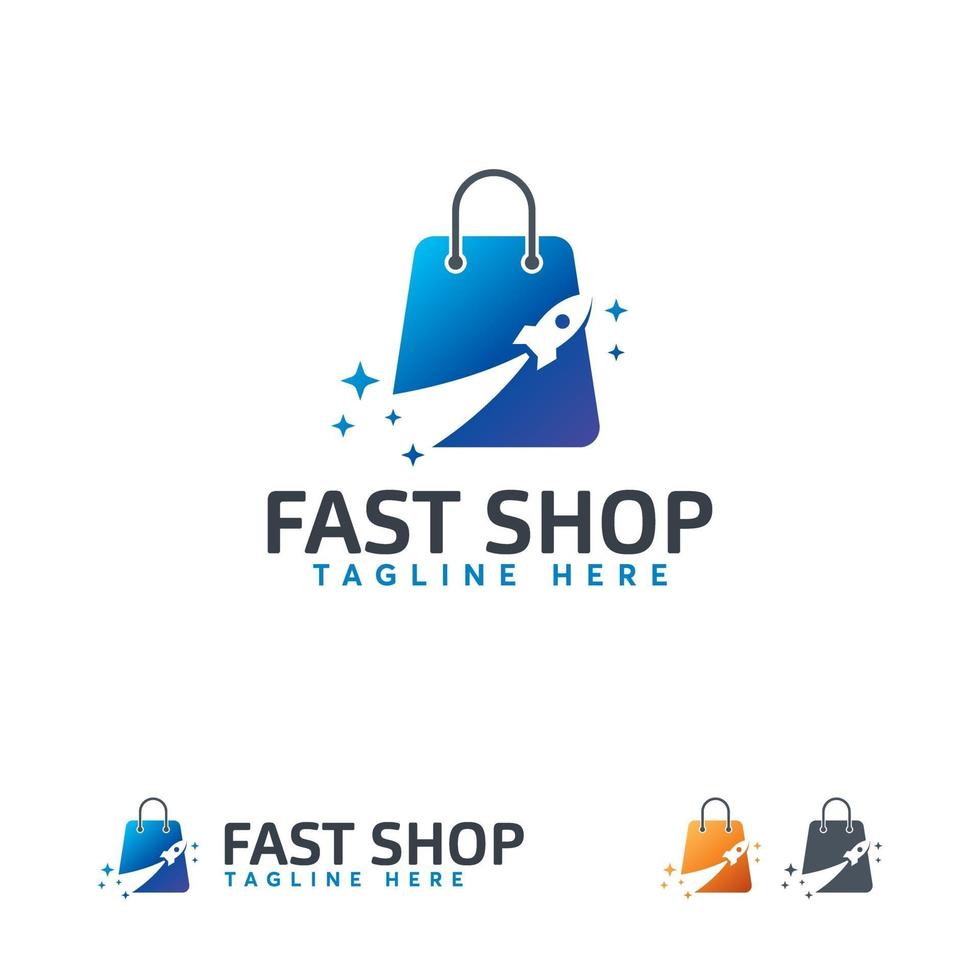 Fast Shop Logo Designs Vektor, Raketenverkauf Logo Symbol vektor