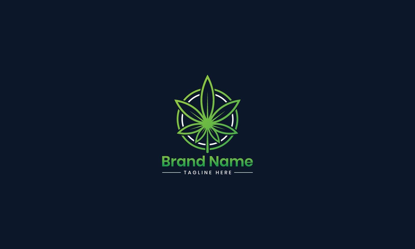 Cannabis Logo Vektor Vorlage. Kreis gestalten mit Cannabis Symbol Vektor. Profi Vektor