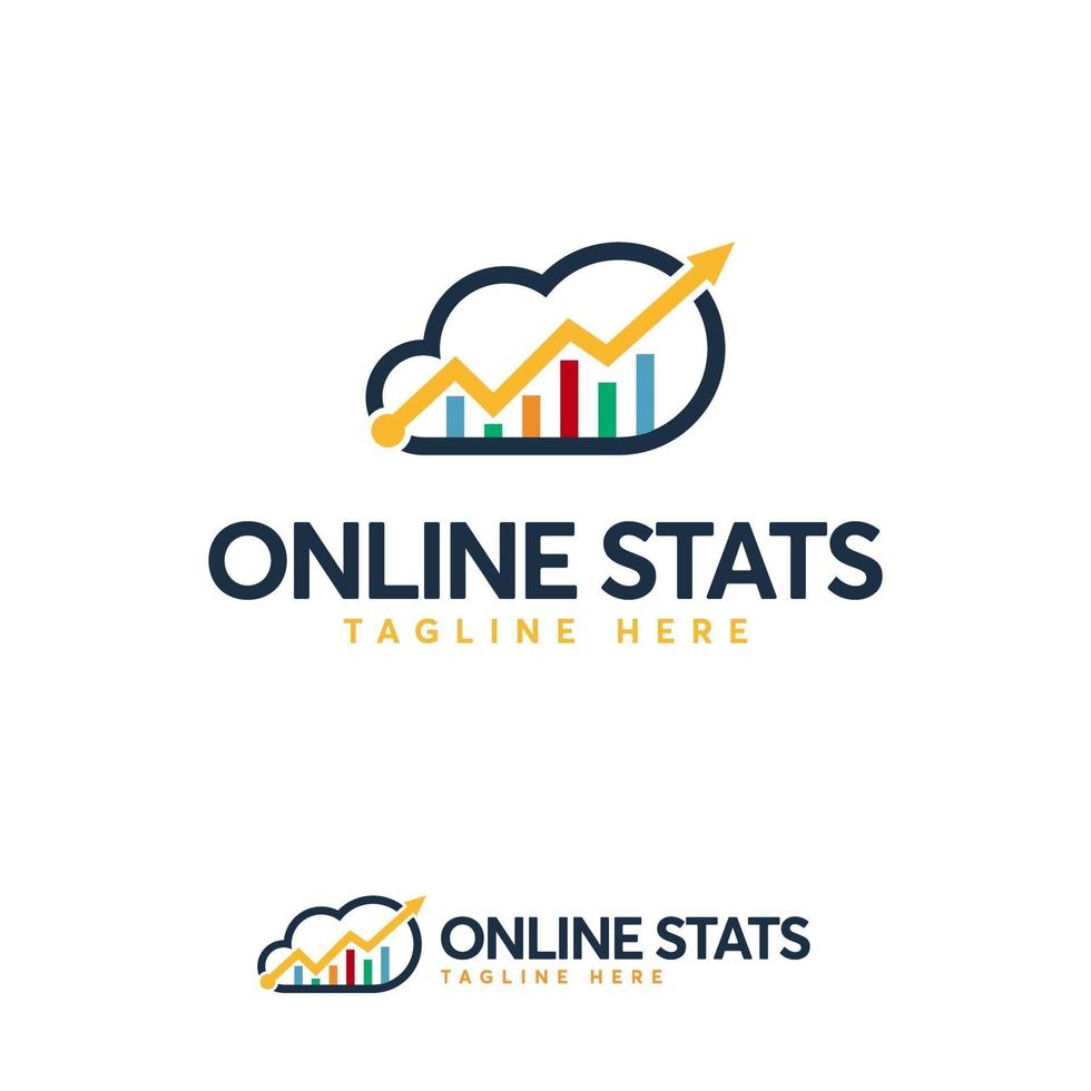 Online-Statistik Logo Designs Vorlage, Cloud Daten Logo Designs Vorlage vektor