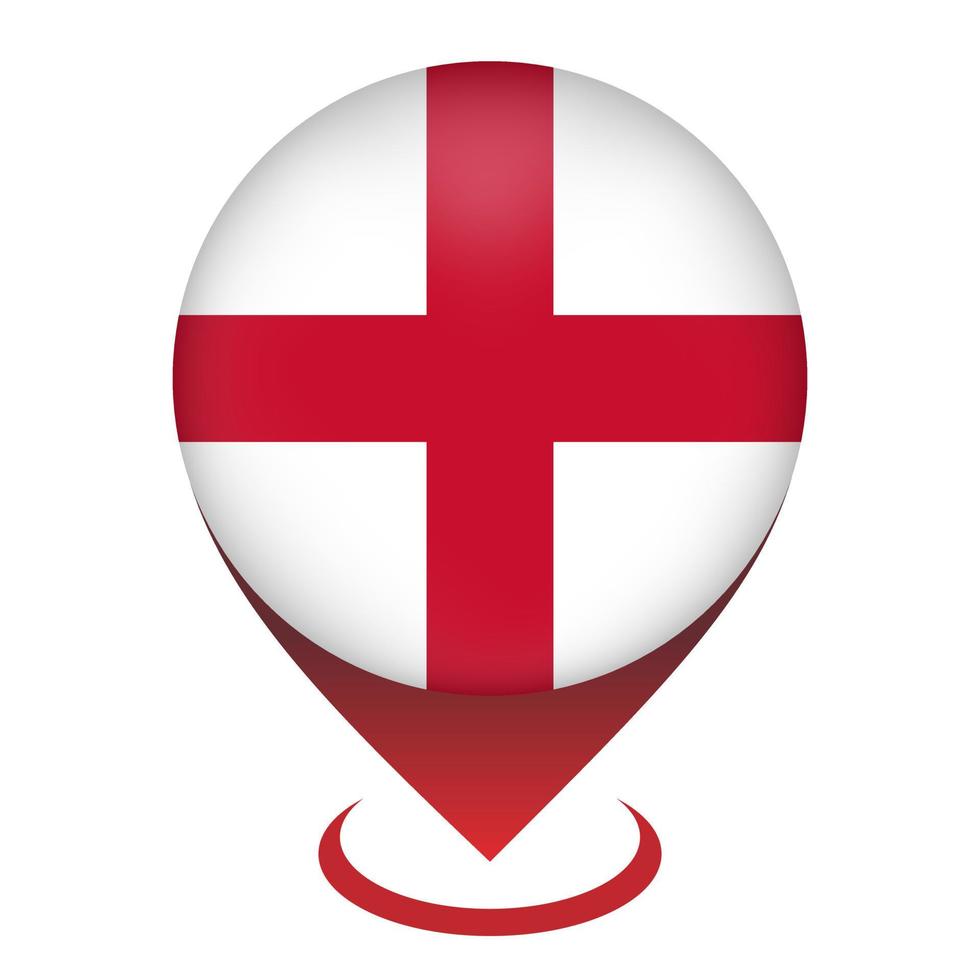Karta pekare med england. England flagga. vektor illustration.