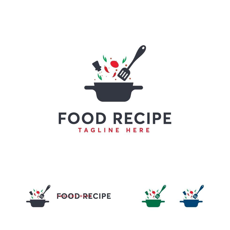 Lebensmittelrezept Logo Designs Konzept Vektor, Kochen Logo Designs Vorlage vektor