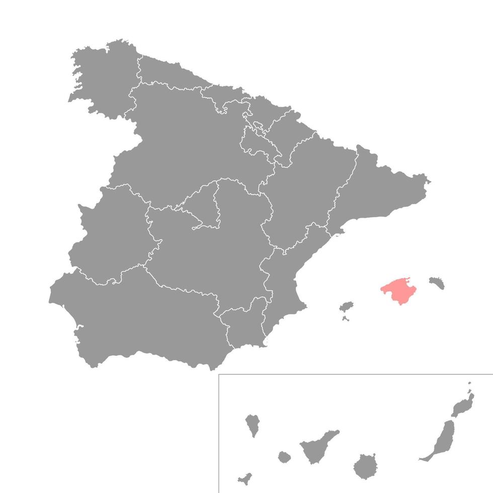mallorca Karta, Spanien område. vektor illustration.