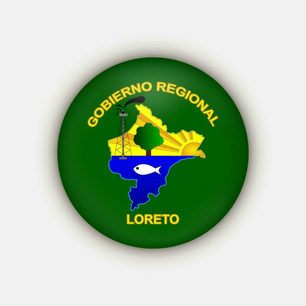 Abteilung der Loreto-Flagge. Peru. Vektor-Illustration. vektor