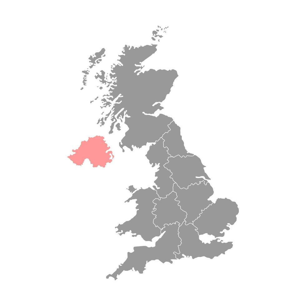 Karte der Region Nordirland, Großbritannien. Vektor-Illustration. vektor