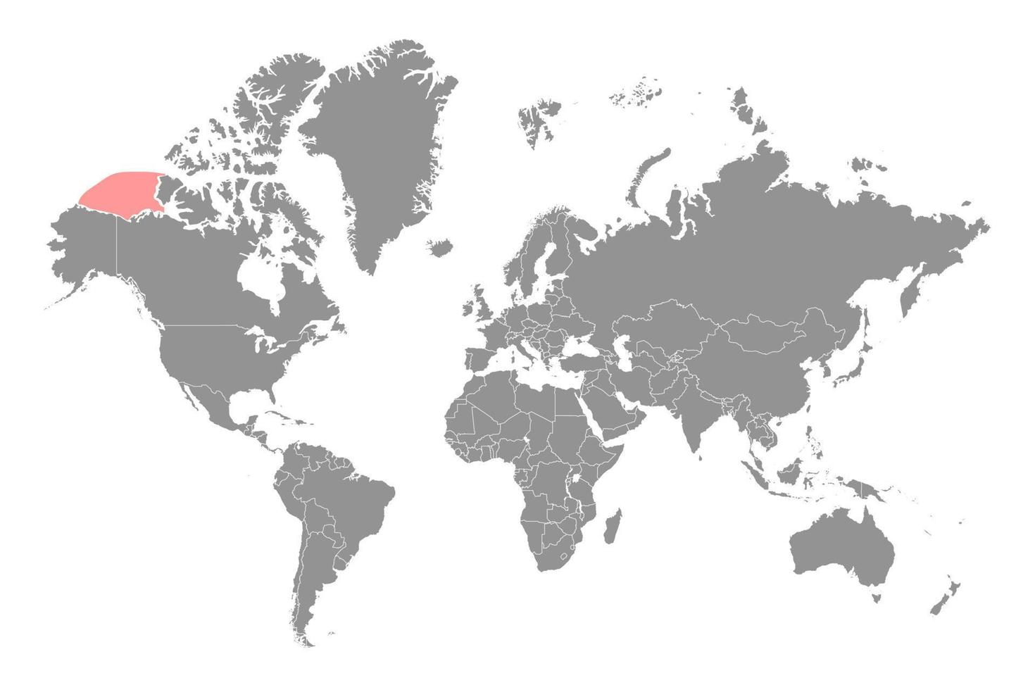 beaufort hav på de värld Karta. vektor illustration.