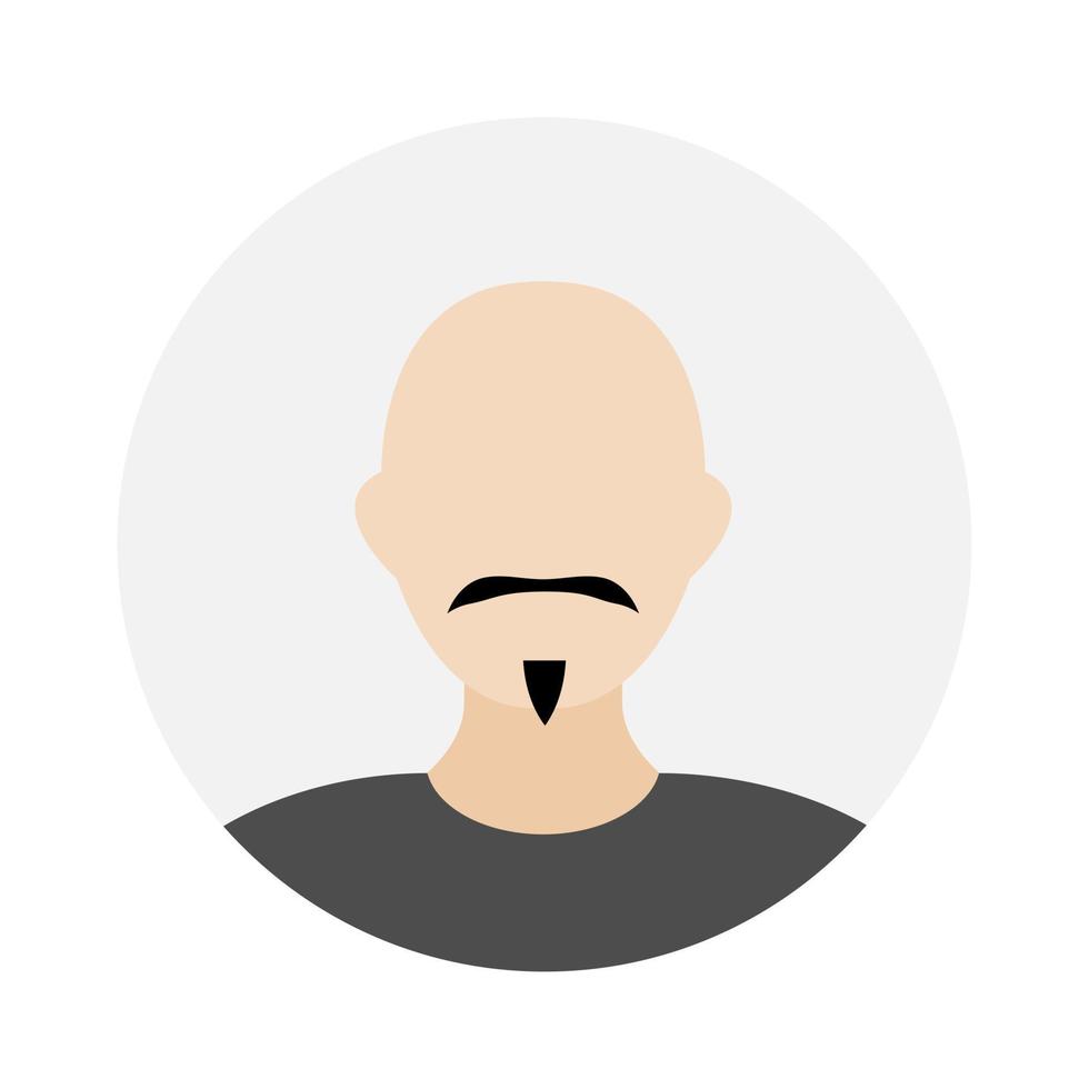 tömma ansikte ikon avatar med mustasch. vektor illustration.