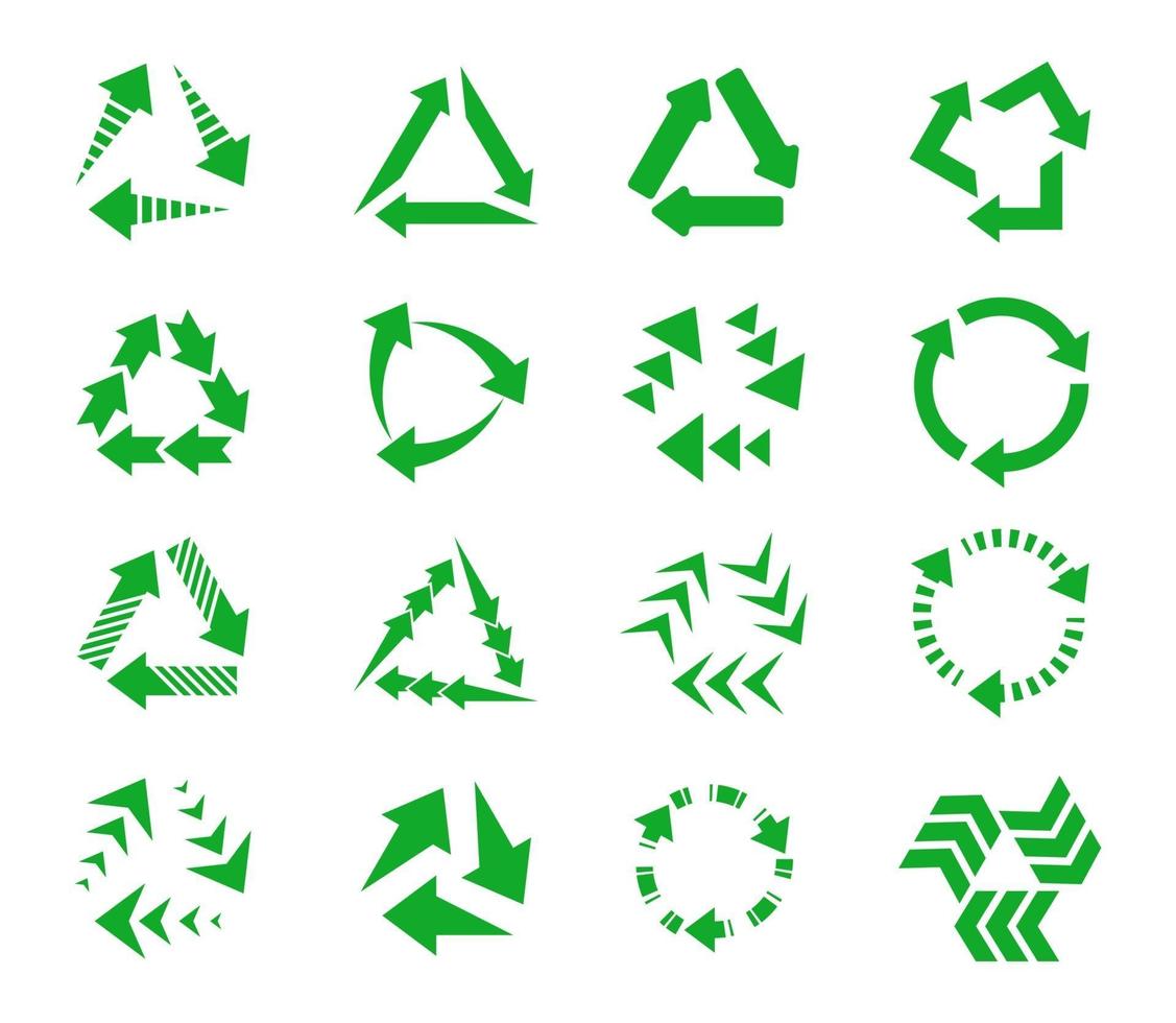 Icon-Sammlungsdesign recyceln. Vektorillustration vektor