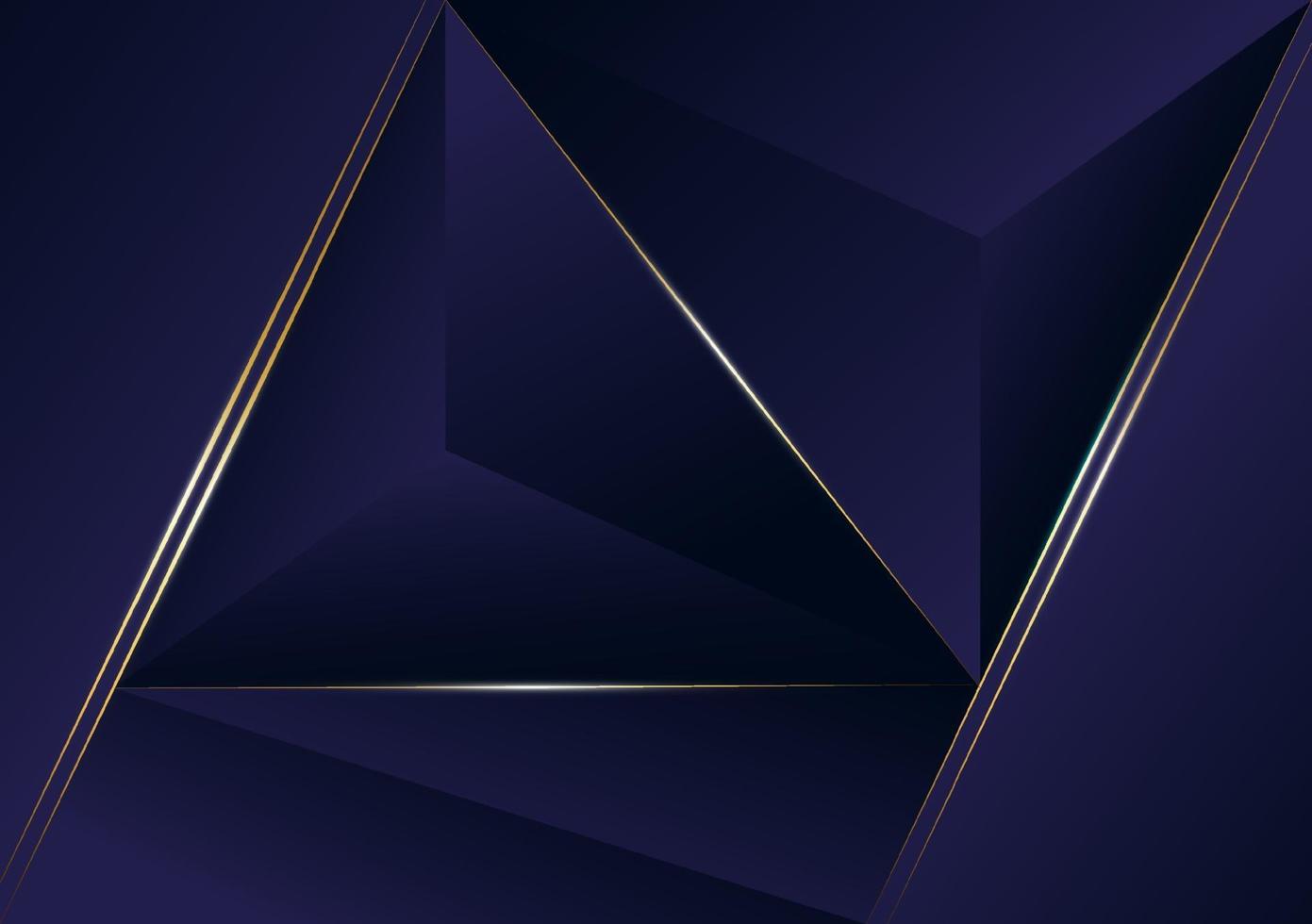 Luxus goldene Linie des abstrakten polygonalen Musters mit dunkelblauem Schablonenhintergrund. Premium-Stil für Poster, Cover, Print, Artwork. Vektorillustration vektor