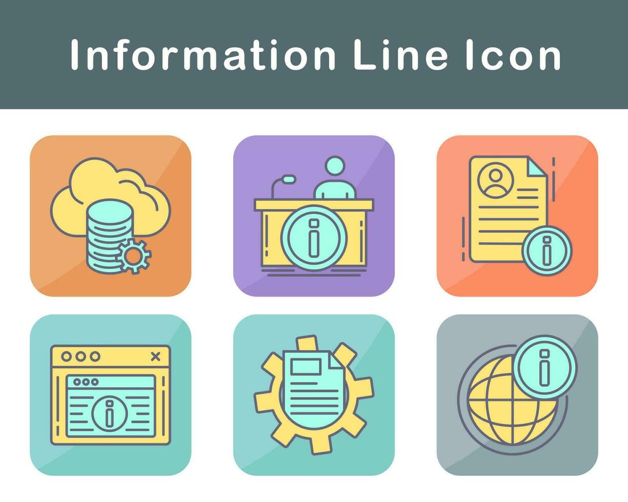 information vektor ikon uppsättning