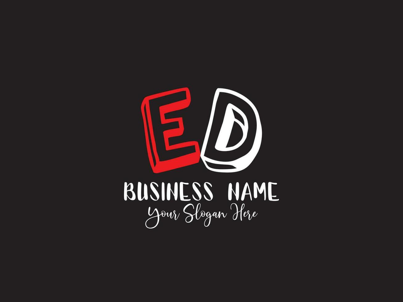 minimalistisk red brev logotyp, unik red färgrik logotyp för bebis affär vektor