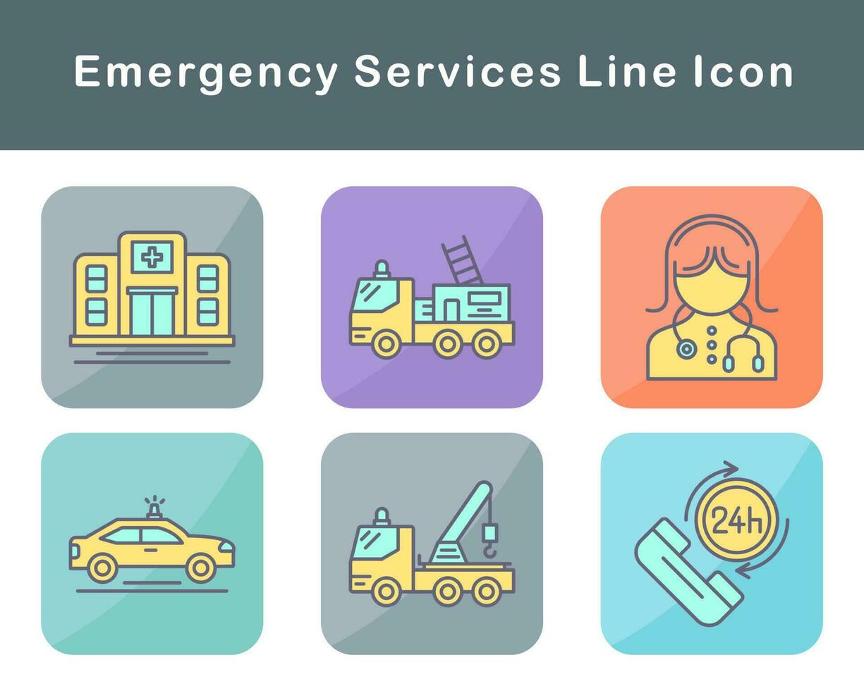 nödsituation tjänster vektor ikon uppsättning