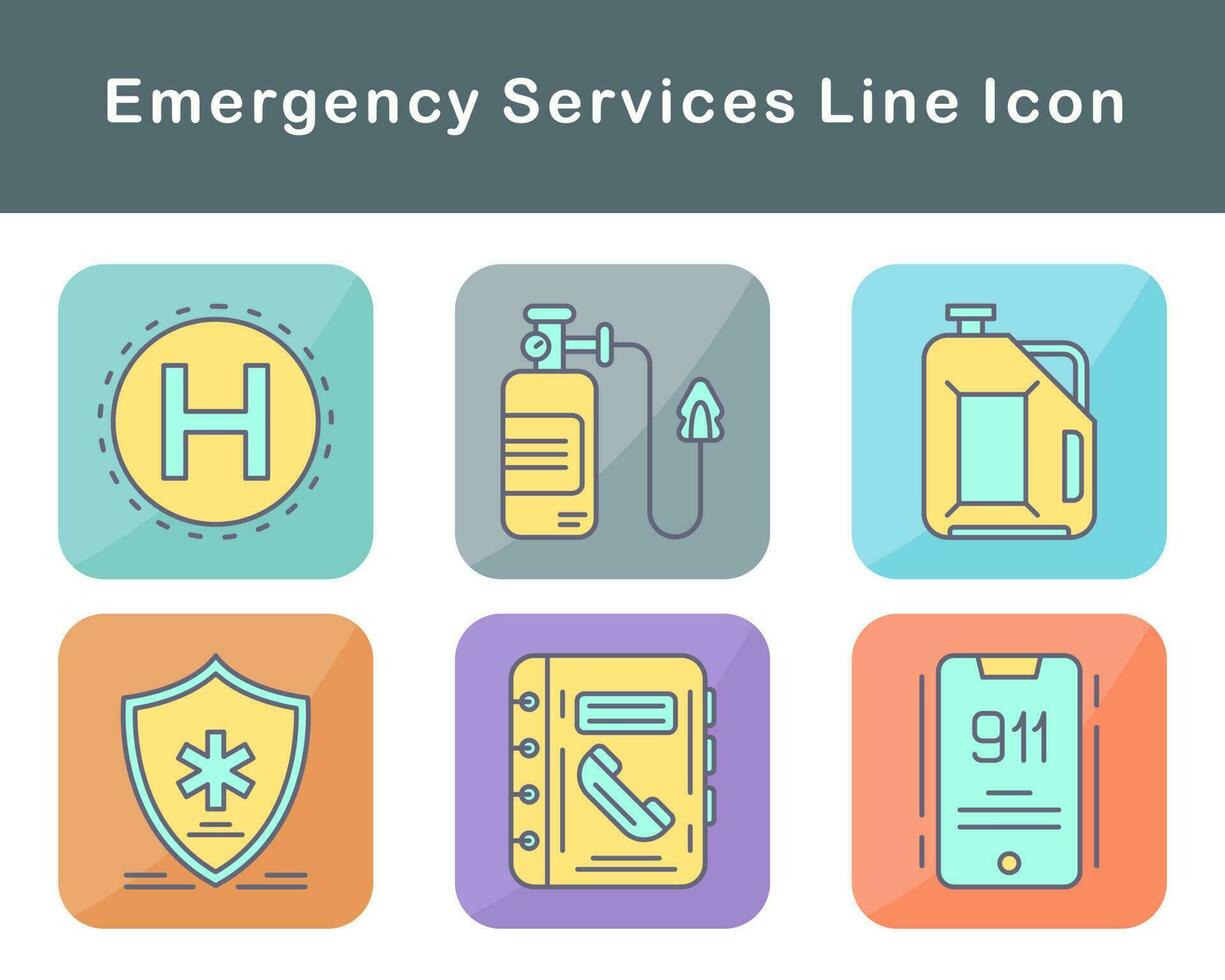 nödsituation tjänster vektor ikon uppsättning