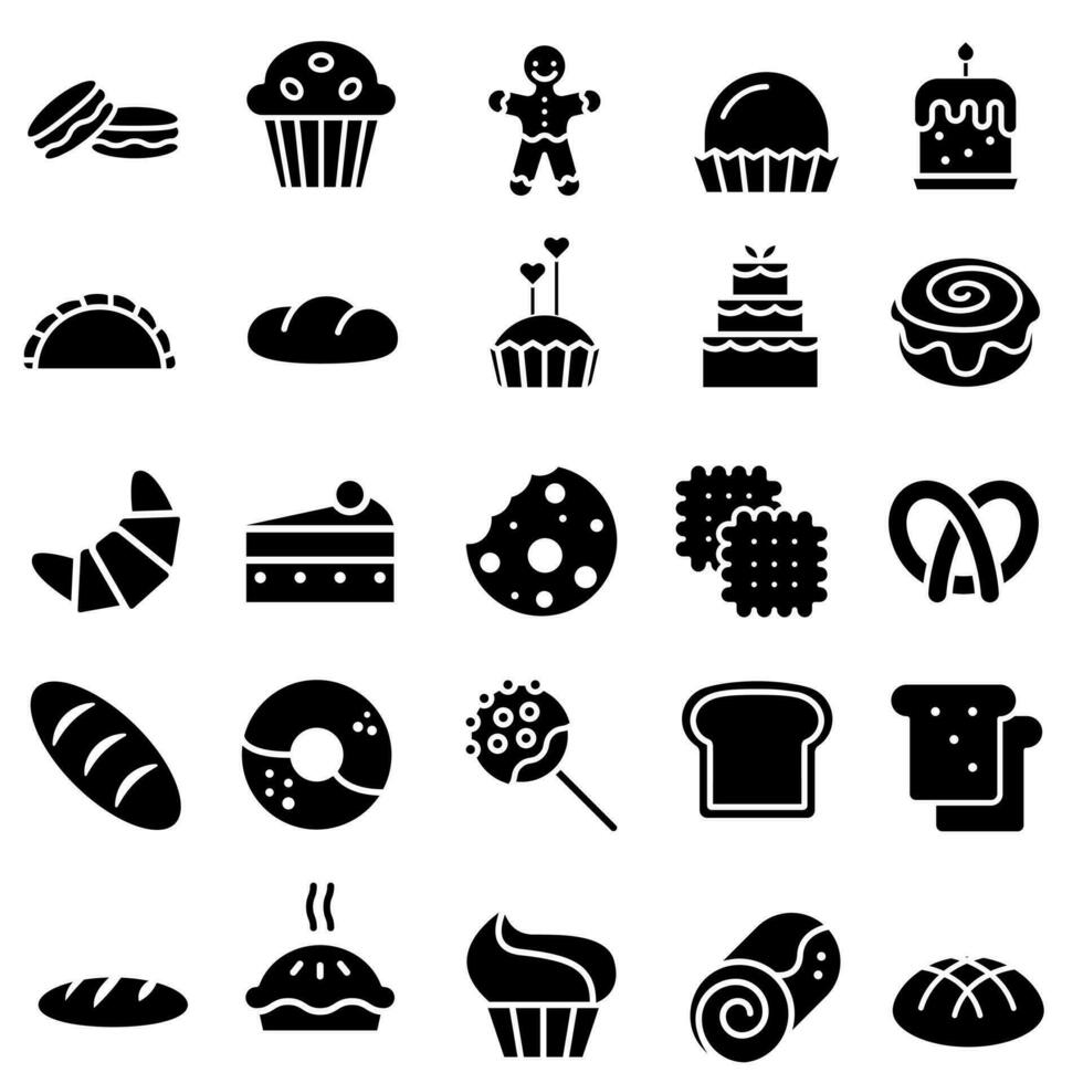 Bäckerei Symbol Vektor Satz. Kochen Illustration Zeichen Sammlung. backen Symbol.