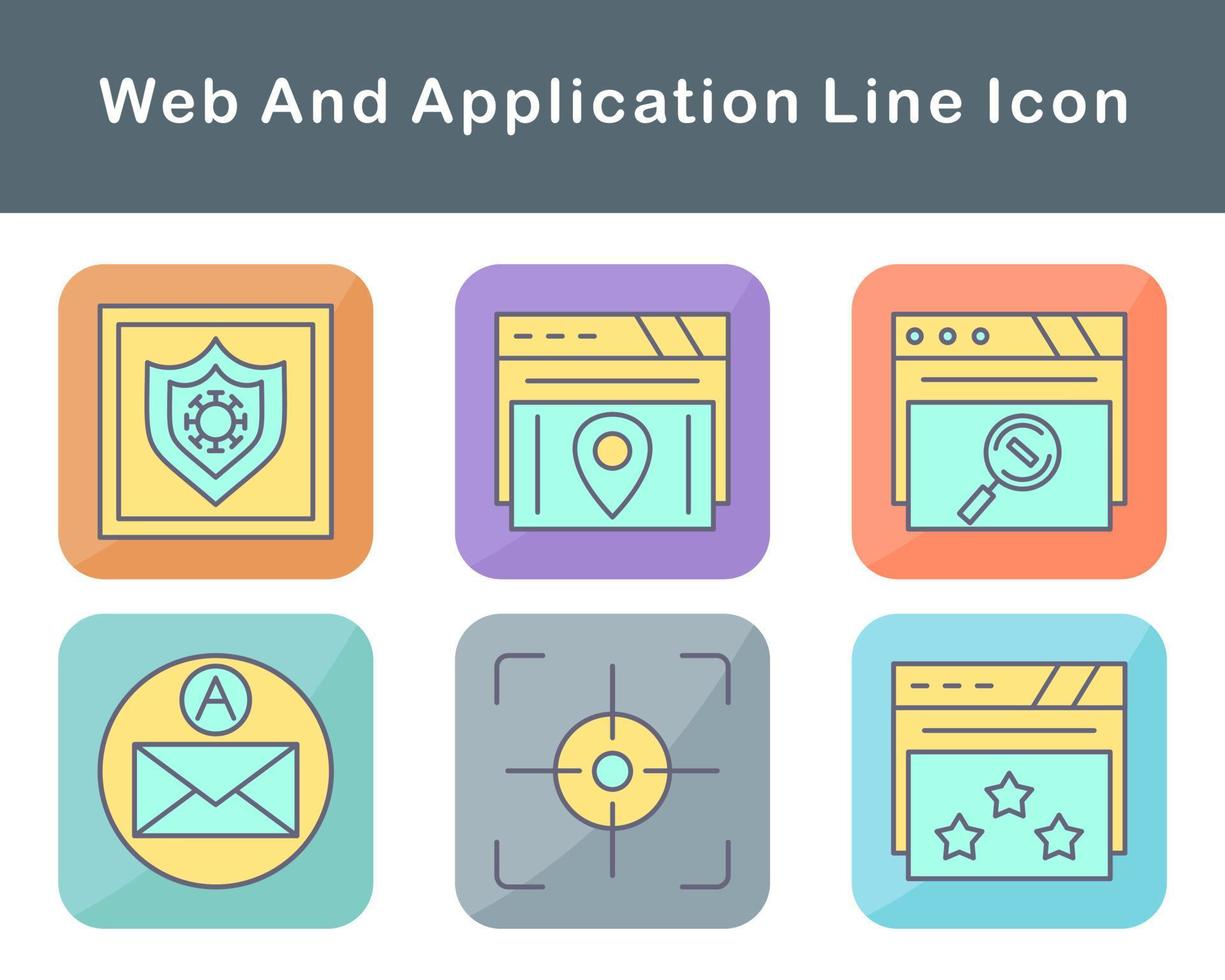 webb och Ansökan vektor ikon uppsättning