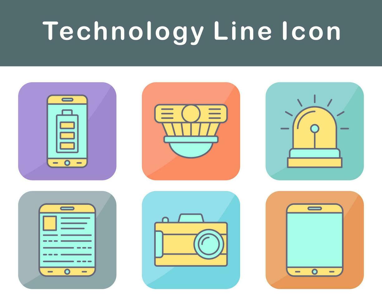 teknologi vektor ikon uppsättning