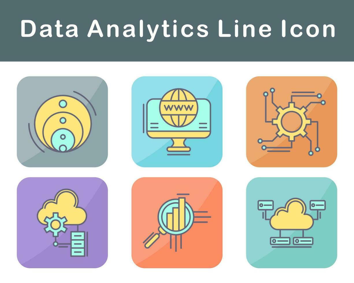 data analys vektor ikon uppsättning