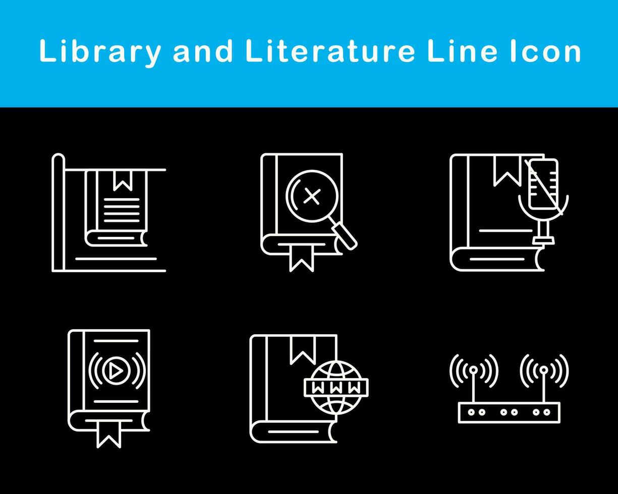 Bibliothek und Literatur Vektor Symbol einstellen