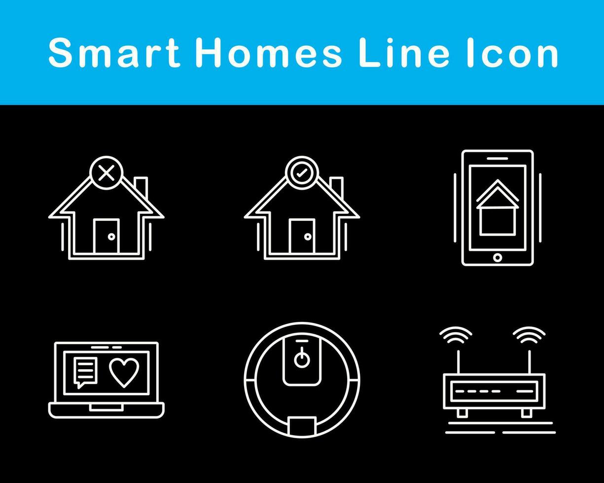 smart hem vektor ikon uppsättning