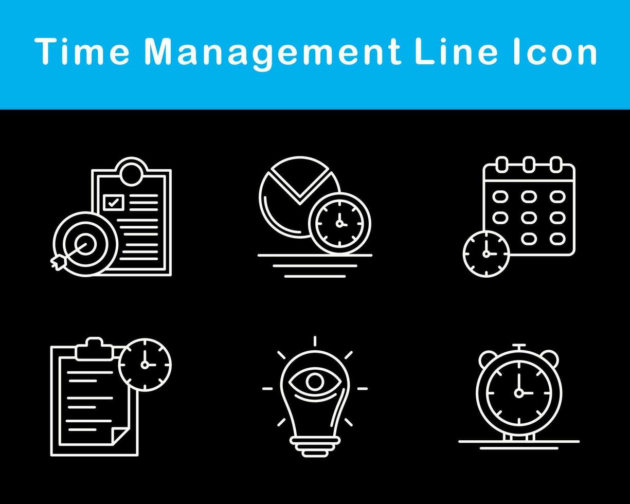 tid förvaltning vektor ikon uppsättning