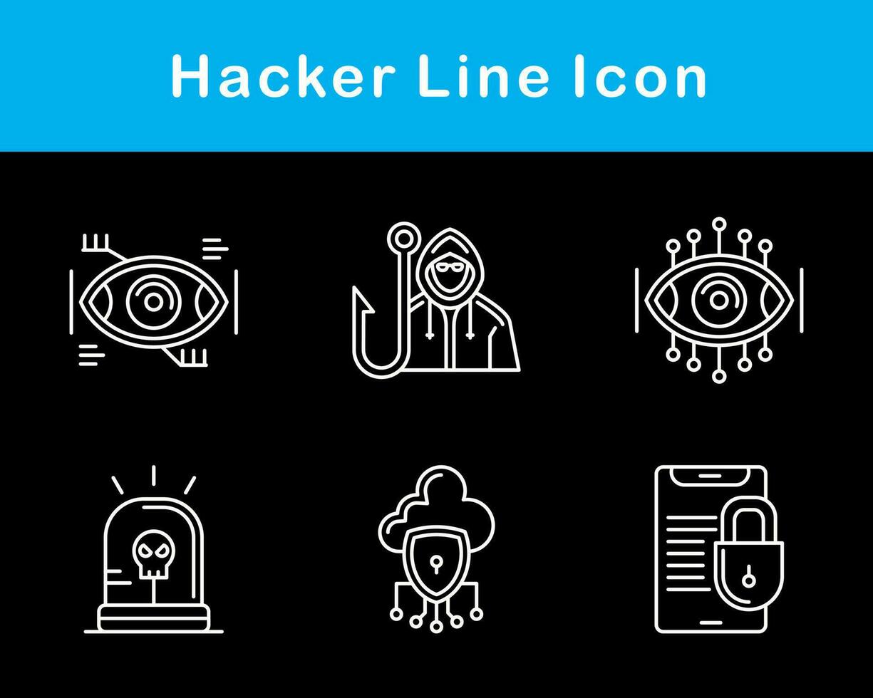 hacker vektor ikon uppsättning