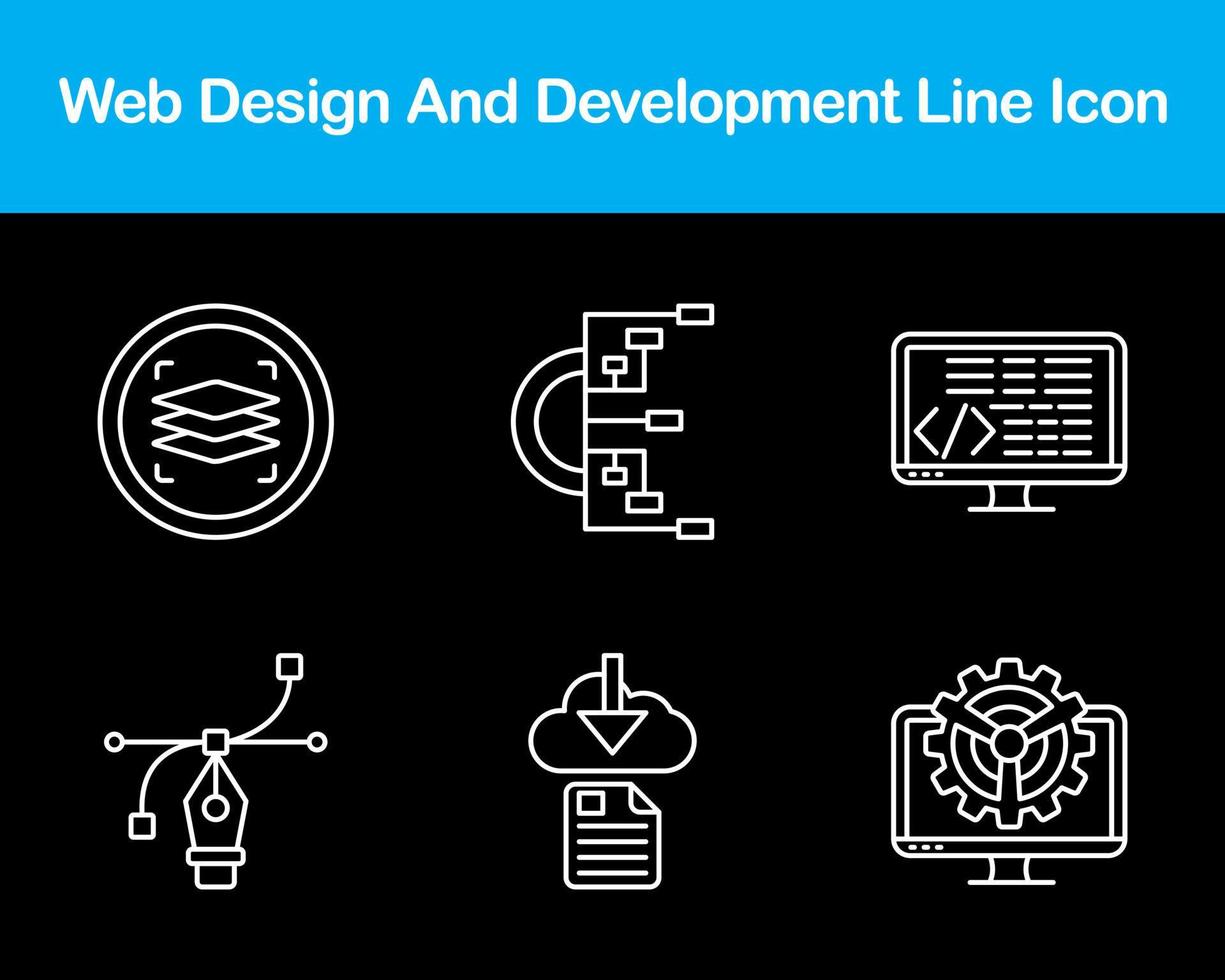 webb design och utveckling vektor ikon uppsättning