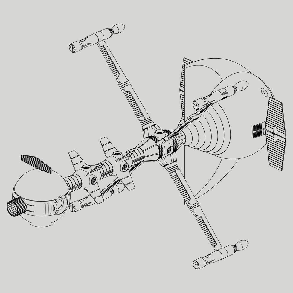 lineart från rymdskeppet vektor