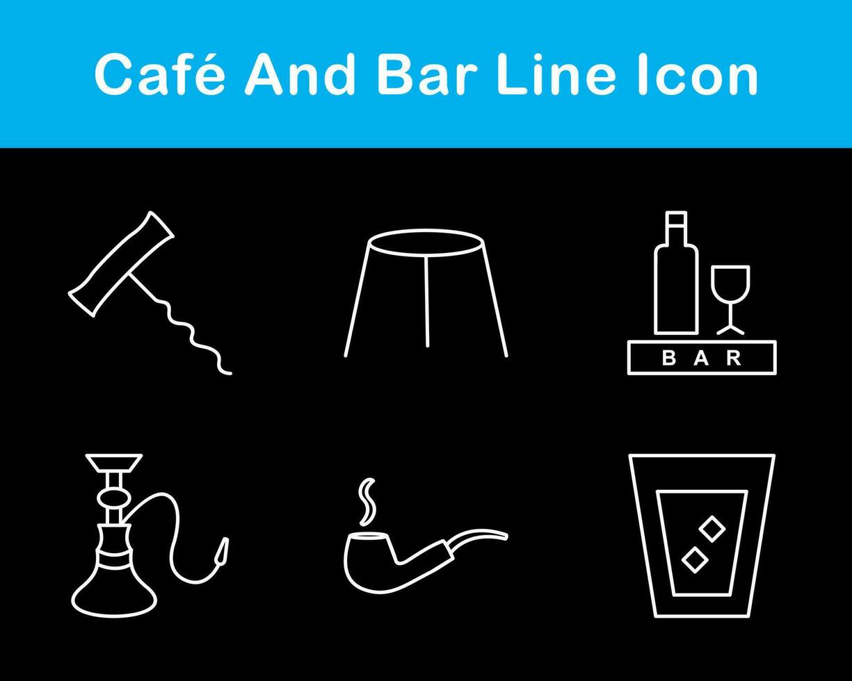 Cafe und Bar Vektor Symbol einstellen