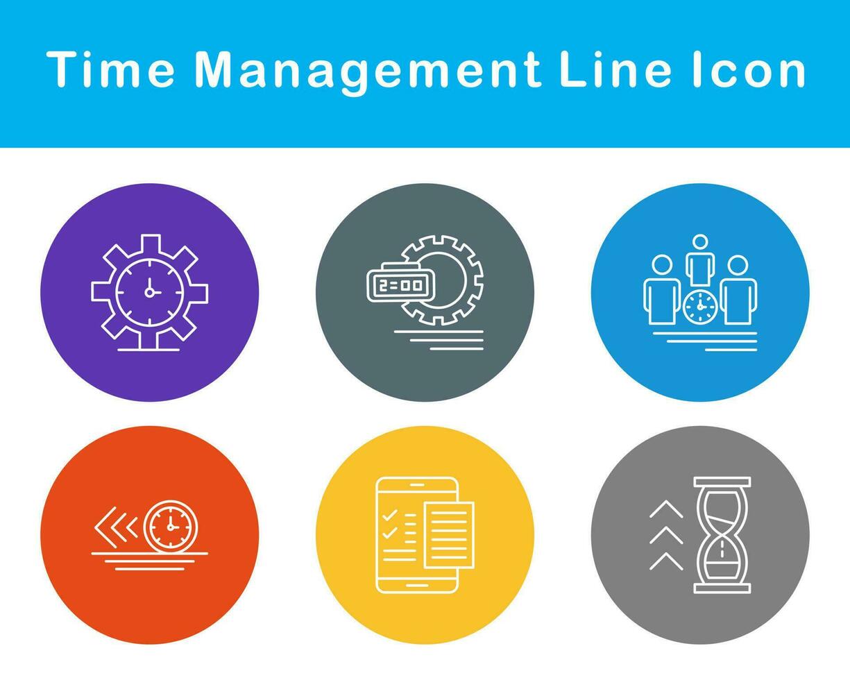 tid förvaltning vektor ikon uppsättning