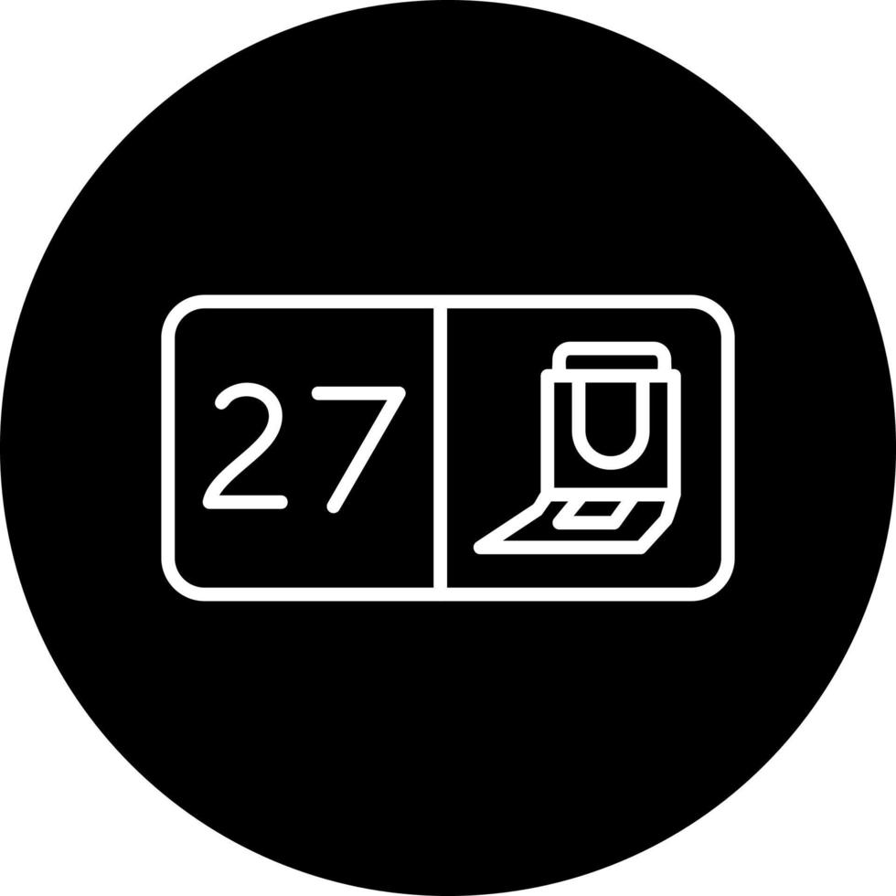 Sitz Nummer zwanzig Sieben Vektor Symbol