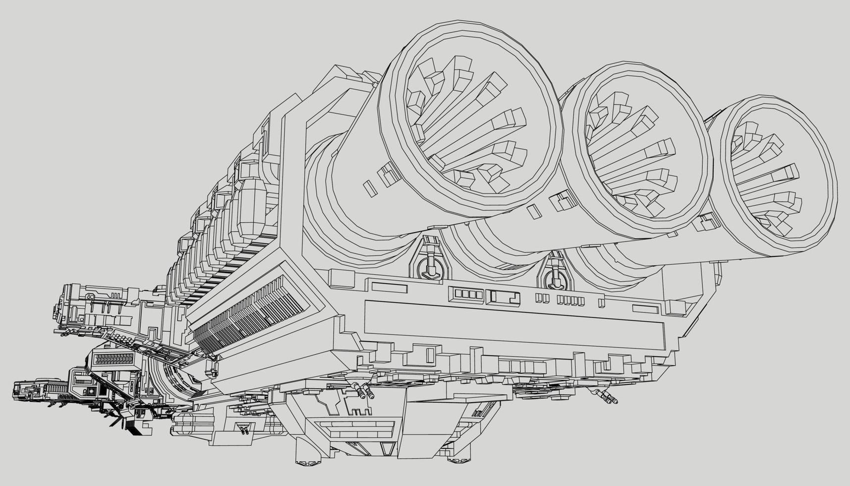 lineart från rymdskeppet vektor